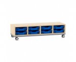 Flexeo Regal PRO, Stahlrahmen, 4 Reihen, 8 Boxen Gr. S  (Zoom)