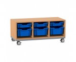Flexeo Regal PRO, Stahlrahmen, 3 Reihen, je 3 Boxen Gr. S und M  (Zoom)