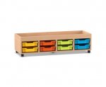 Flexeo Regal PRO, 4 Reihen, 8 Boxen Gr. S, Aufkantung  (Zoom)