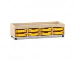 Flexeo Regal PRO, 4 Reihen, 8 Boxen Gr. S, Aufkantung  (Zoom)