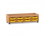 Flexeo Regal PRO, 4 Reihen, 8 Boxen Gr. S, Aufkantung  (Zoom)