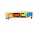 Flexeo Regal PRO, Stahlrahmen, 4 Reihen, 4 Boxen Gr. M
