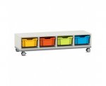Flexeo Regal PRO, Stahlrahmen, 4 Reihen, 4 Boxen Gr. M  (Zoom)