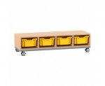 Flexeo Regal PRO, Stahlrahmen, 4 Reihen, 4 Boxen Gr. M  (Zoom)