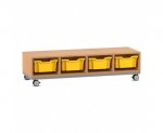 Flexeo Regal PRO, Stahlrahmen, 4 Reihen, 4 Boxen Gr. M  (Zoom)