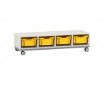 Flexeo Regal PRO, Stahlrahmen, 4 Reihen, 4 Boxen Gr. M  (Zoom)