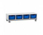 Flexeo Regal PRO, Stahlrahmen, 4 Reihen, 4 Boxen Gr. M  (Zoom)