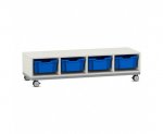 Flexeo Regal PRO, Stahlrahmen, 4 Reihen, 4 Boxen Gr. M  (Zoom)