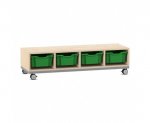 Flexeo Regal PRO, Stahlrahmen, 4 Reihen, 4 Boxen Gr. M  (Zoom)