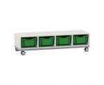 Flexeo Regal PRO, Stahlrahmen, 4 Reihen, 4 Boxen Gr. M  (Zoom)