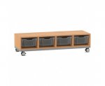 Flexeo Regal PRO, Stahlrahmen, 4 Reihen, 4 Boxen Gr. M  (Zoom)