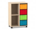 Flexeo Regal, 2 Reihen, 4 groe Boxen, 2 Fcher links