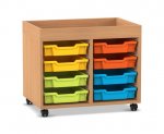 Flexeo Regal PRO, 2 Reihen, 8 Boxen Gr. S, Aufkantung  (Zoom)