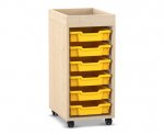 Flexeo Regal PRO, 1 Reihe, 6 Boxen Gr. S, Aufkantung  (Zoom)