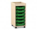 Flexeo Regal PRO, 1 Reihe, 6 Boxen Gr. S, Aufkantung  (Zoom)