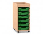 Flexeo Regal PRO, 1 Reihe, 6 Boxen Gr. S, Aufkantung  (Zoom)