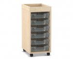 Flexeo Regal PRO, 1 Reihe, 6 Boxen Gr. S, Aufkantung  (Zoom)