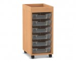 Flexeo Regal PRO, 1 Reihe, 6 Boxen Gr. S, Aufkantung  (Zoom)