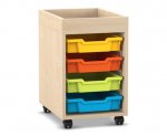 Flexeo Regal PRO, 1 Reihe, 4 Boxen Gr. S, Aufkantung