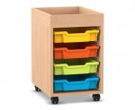 Flexeo Regal PRO, 1 Reihe, 4 Boxen Gr. S, Aufkantung  (Zoom)