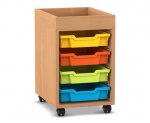Flexeo Regal PRO, 1 Reihe, 4 Boxen Gr. S, Aufkantung  (Zoom)