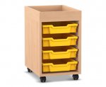 Flexeo Regal PRO, 1 Reihe, 4 Boxen Gr. S, Aufkantung  (Zoom)