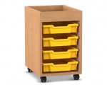 Flexeo Regal PRO, 1 Reihe, 4 Boxen Gr. S, Aufkantung  (Zoom)