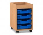 Flexeo Regal PRO, 1 Reihe, 4 Boxen Gr. S, Aufkantung  (Zoom)