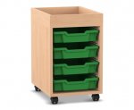 Flexeo Regal PRO, 1 Reihe, 4 Boxen Gr. S, Aufkantung  (Zoom)