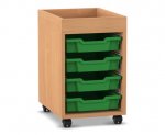 Flexeo Regal PRO, 1 Reihe, 4 Boxen Gr. S, Aufkantung  (Zoom)