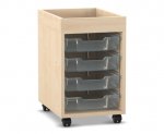 Flexeo Regal PRO, 1 Reihe, 4 Boxen Gr. S, Aufkantung  (Zoom)