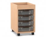 Flexeo Regal PRO, 1 Reihe, 4 Boxen Gr. S, Aufkantung  (Zoom)