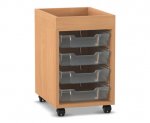 Flexeo Regal PRO, 1 Reihe, 4 Boxen Gr. S, Aufkantung  (Zoom)
