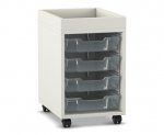 Flexeo Regal PRO, 1 Reihe, 4 Boxen Gr. S, Aufkantung  (Zoom)
