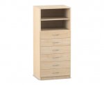 Flexeo Schrank, 6 kleine Schubladen, 2 Fcher, Breite 64,1 cm