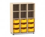 Flexeo Regal PRO, 3 Reihen, 9 Boxen Gr. M, 6 Fächer oben  (Zoom)