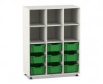 Flexeo Regal PRO, 3 Reihen, 9 Boxen Gr. M, 6 Fächer oben  (Zoom)