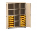 Flexeo Regalschrank PRO, 3 Reihen, 12 Boxen Gr. S, 8 Fächer, 2 Türen  (Zoom)