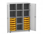 Flexeo Regalschrank PRO, 3 Reihen, 12 Boxen Gr. S, 8 Fächer, 2 Türen  (Zoom)