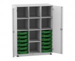 Flexeo Regalschrank PRO, 3 Reihen, 12 Boxen Gr. S, 8 Fächer, 2 Türen  (Zoom)