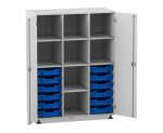 Flexeo Regalschrank PRO, 3 Reihen, 12 Boxen Gr. S, 8 Fächer, 2 Türen  (Zoom)