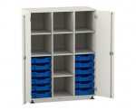 Flexeo Regalschrank PRO, 3 Reihen, 12 Boxen Gr. S, 8 Fächer, 2 Türen  (Zoom)