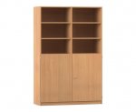 Flexeo Schrank, 10 Fächer, 2 Halbtüren, Mittelwand, Breite 126,4 cm  (Zoom)