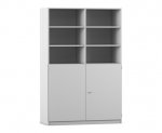Flexeo Schrank, 10 Fächer, 2 Halbtüren, Mittelwand, Breite 126,4 cm  (Zoom)