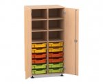 Flexeo Schrank PRO, 2 Reihen, 12 Boxen Gr. S, 4 Fächer oben, 2 Türen  (Zoom)