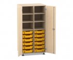 Flexeo Schrank PRO, 2 Reihen, 12 Boxen Gr. S, 4 Fächer oben, 2 Türen  (Zoom)