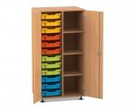 Flexeo Schrank PRO, 2 Reihen, 12 Boxen Gr. S, 4 Fächer rechts, 2 Türen  (Zoom)