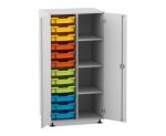 Flexeo Schrank PRO, 2 Reihen, 12 Boxen Gr. S, 4 Fächer rechts, 2 Türen  (Zoom)