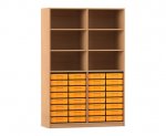 Flexeo Regal, 4 Reihen, 32 kleine Boxen, 6 Fächer oben 4497 (Zoom)
