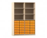Flexeo Regal, 4 Reihen, 32 kleine Boxen, 6 Fächer oben 3245 (Zoom)